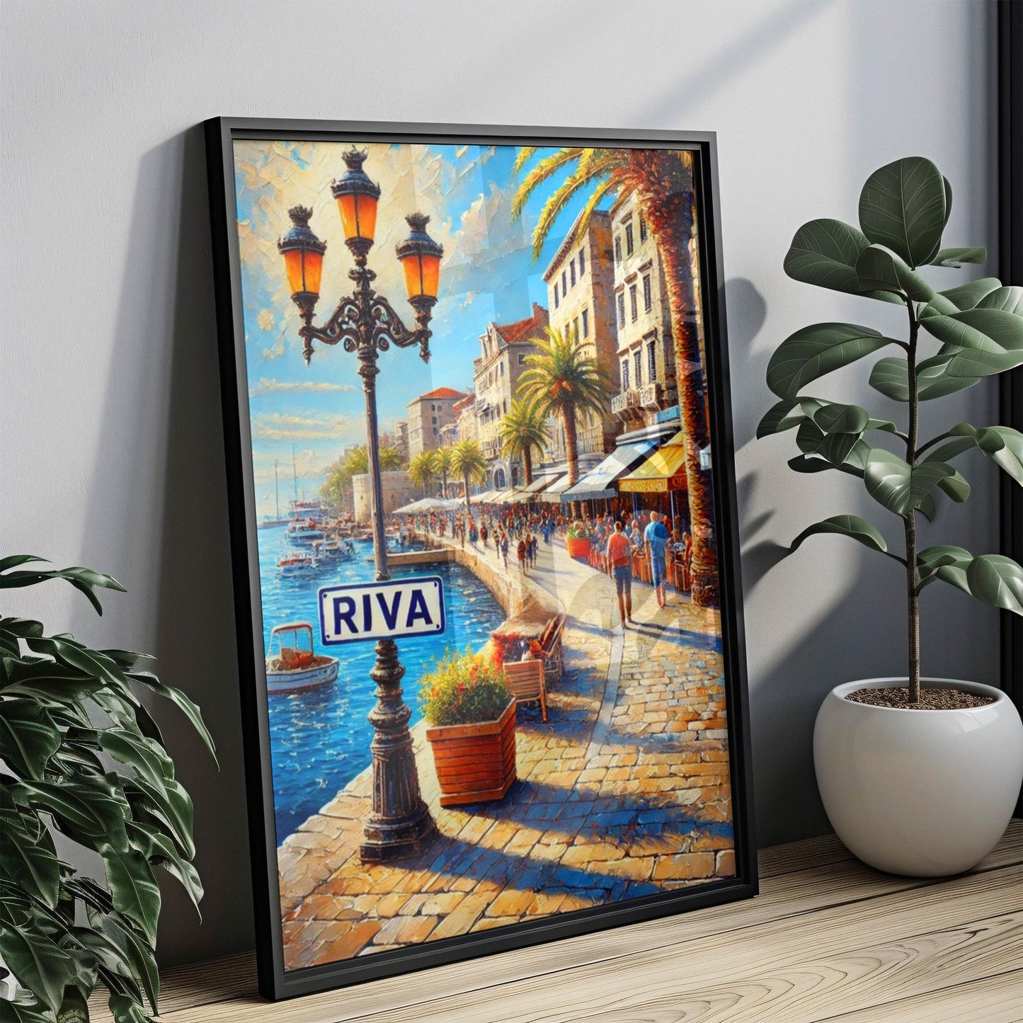 Riva Wall Art Print - Rijeka Travel Poster, Croatia Decor, Croatian Souvenir, Housewarming Gift, Coastal City Artwork, Travel Gift Idea