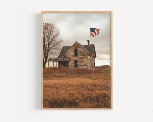 Abstract USA Wall Art Patriotic American Independence Poster United States Home Decor Print