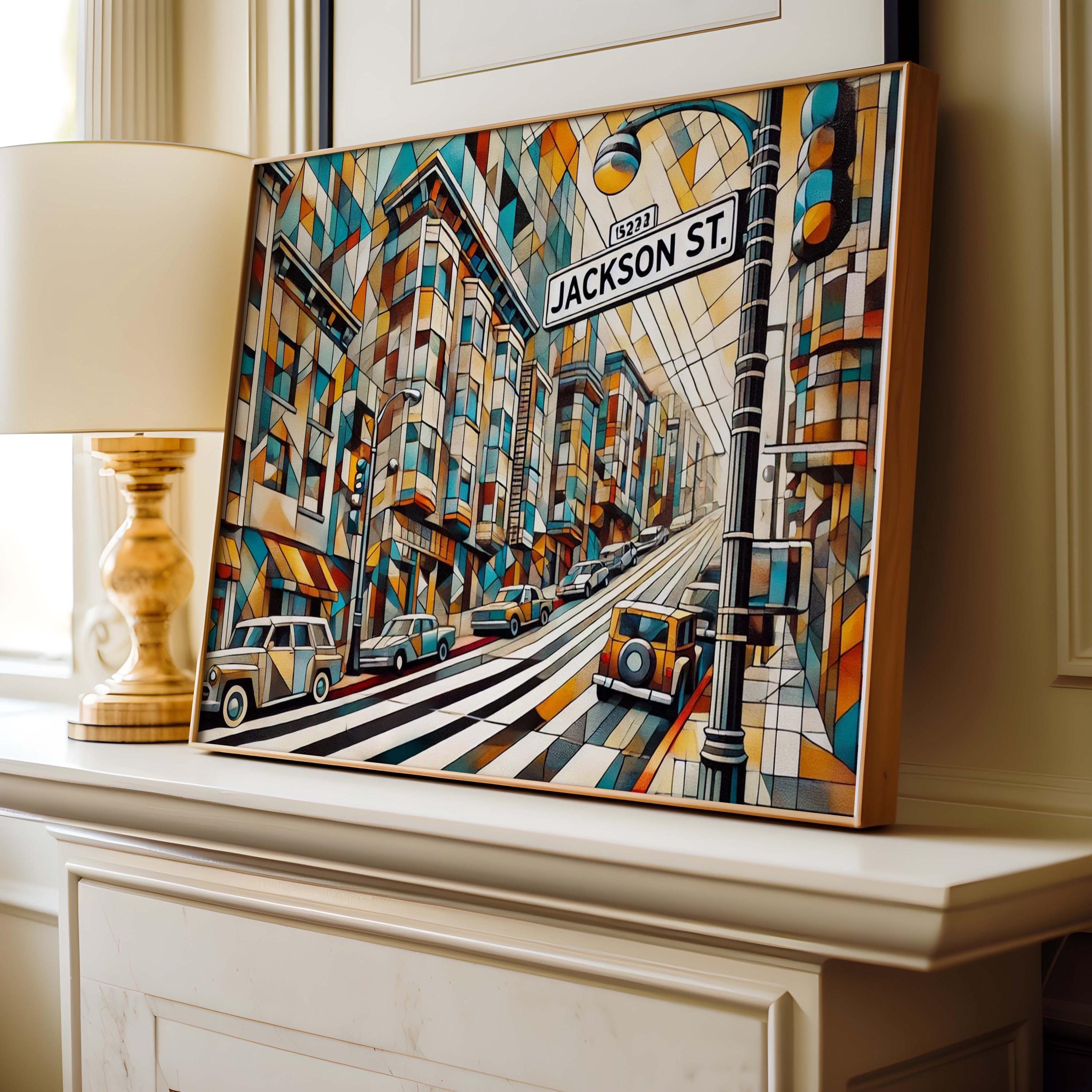 San Francisco Art - Jackson Street Wall Art Print, California Travel Poster, Unique Housewarming Gift, San Francisco Travel Decor