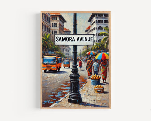Samora Avenue Wall Art, Dar es Salaam Print, Tanzania Art, City Street Scene, Travel Souvenir, Home Decor, African Art, Personalized Gift