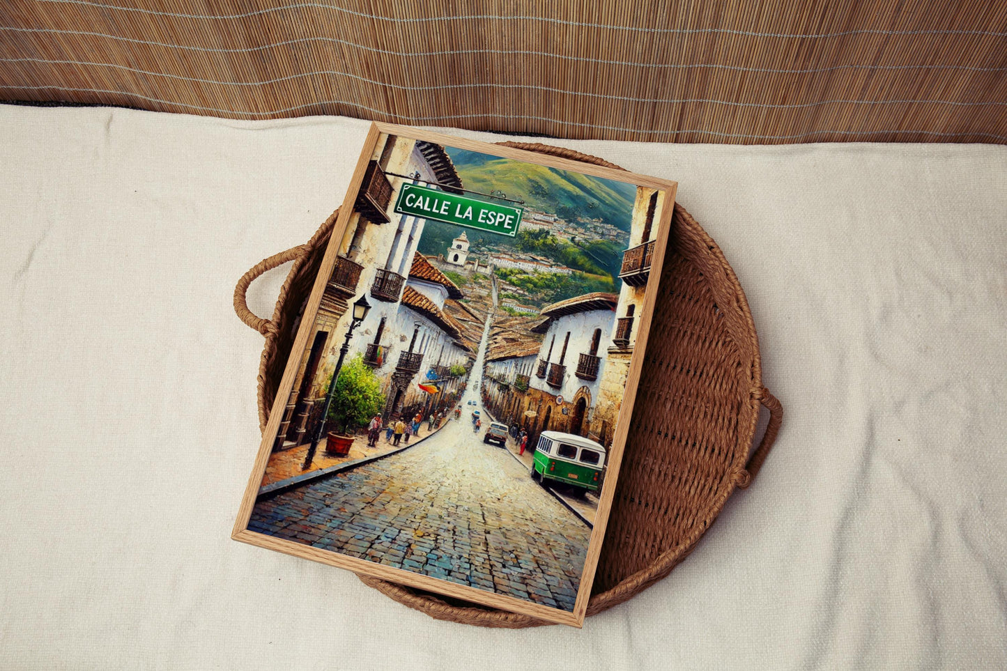 Calle La Espe Quito Print: Ecuador Travel Poster, Historic Street Art