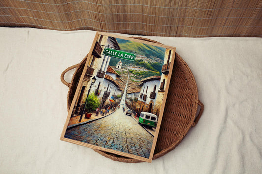Calle La Espe Quito Print: Ecuador Travel Poster, Historic Street Art
