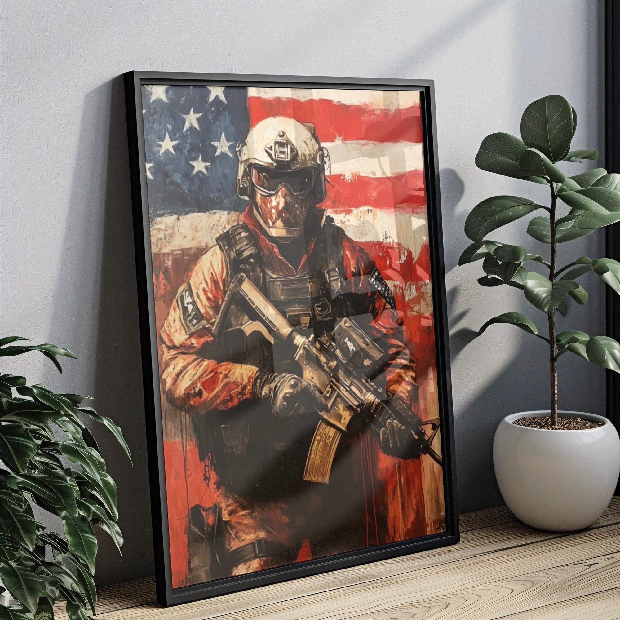 American Army USA Patriotic United States American Independence Wall Art Print – American Army USA Patriotic United States American Independence, USA, North America
