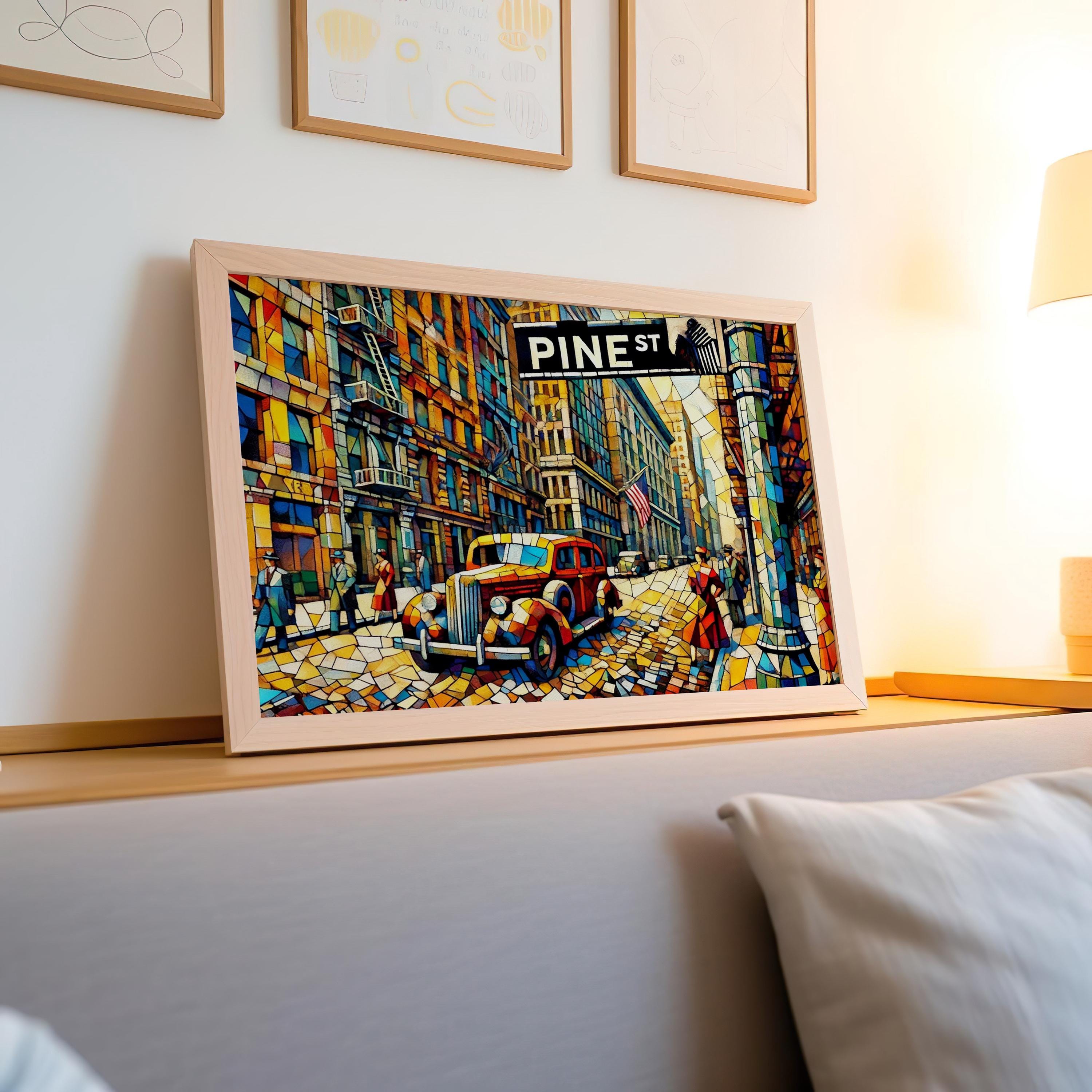 Pine St Cubist Wall Art - Seattle, Washington, USA