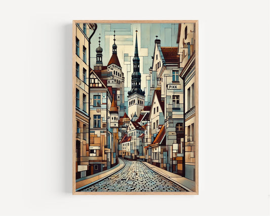 Estonia Pikk St Wall Art Print - Travel Poster & European Souvenir, Housewarming Gift, Estonia Street Map Decor