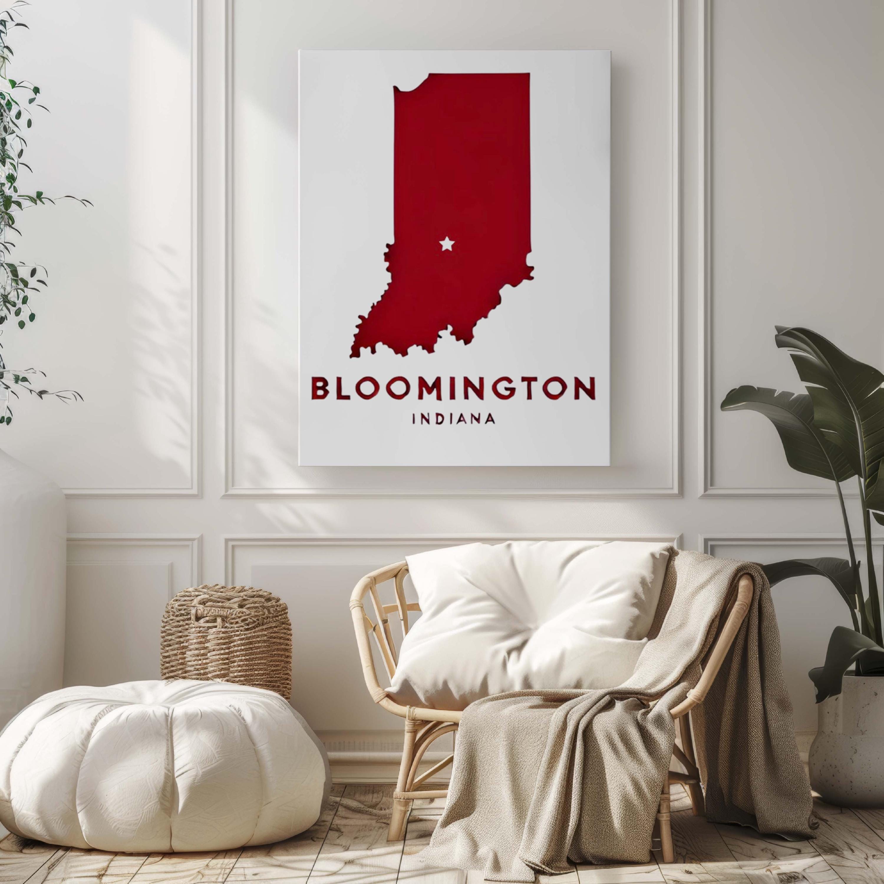 Bloomington Print Indiana Wall Art - Travel Decor, College Gift & Housewarming Home Accent