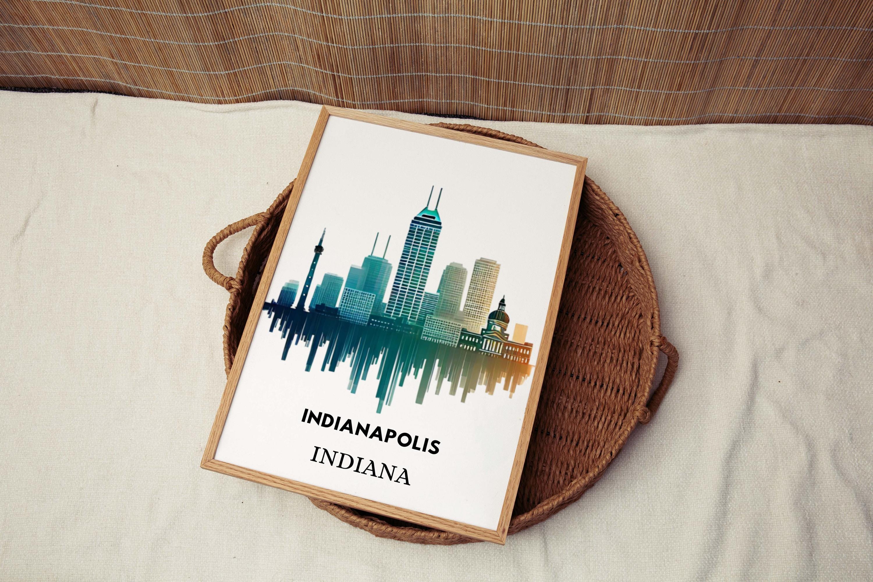 Indiana Art Indianapolis Wall Art Print, Travel Decor, College Gift, Indiana Home Decoration, Housewarming Present