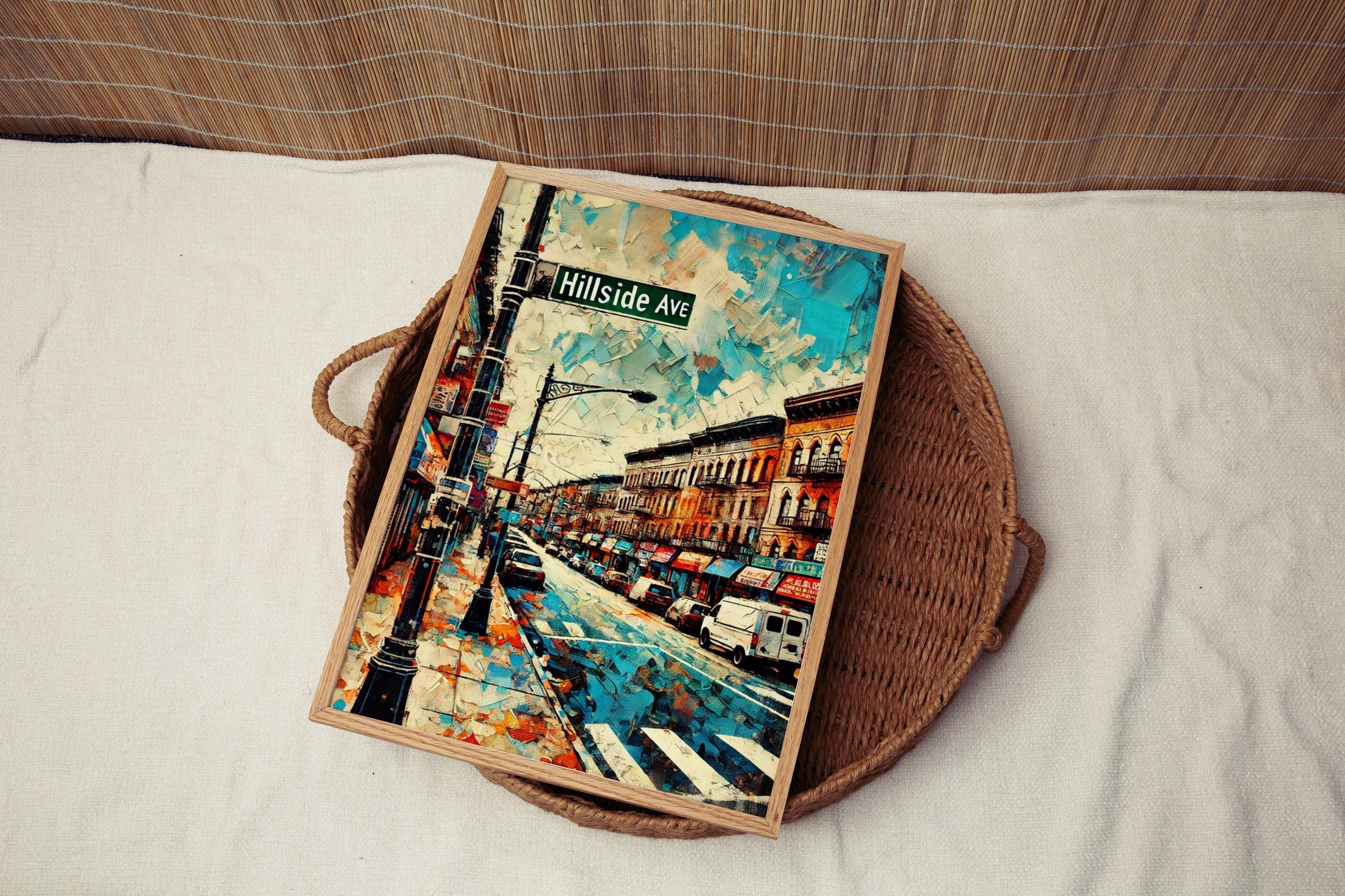 Hillside Ave Print - Queens Artwork Travel Poster, New York Wall Art, Housewarming & Gift Decor for Home