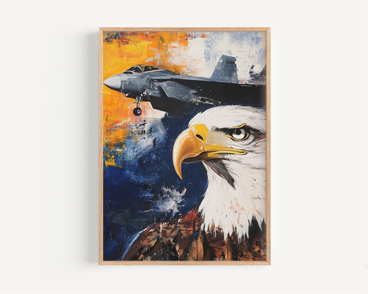 American Eagle Art | Abstract USA Wall Art, Patriotic United States Poster for Home Decor & American Independence Celebration