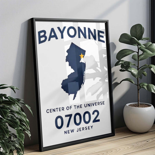Bayonne Print: New Jersey Wall Art Center of the Universe Travel Decor Housewarming & College Gift