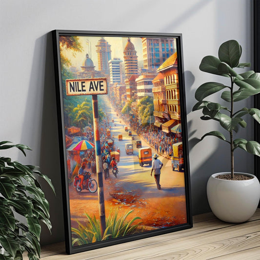 Nile Avenue Wall Art, Jinja Print, Uganda Travel Poster, City Street Sign, African Souvenir, Travel Gift, Personalized Urban Art