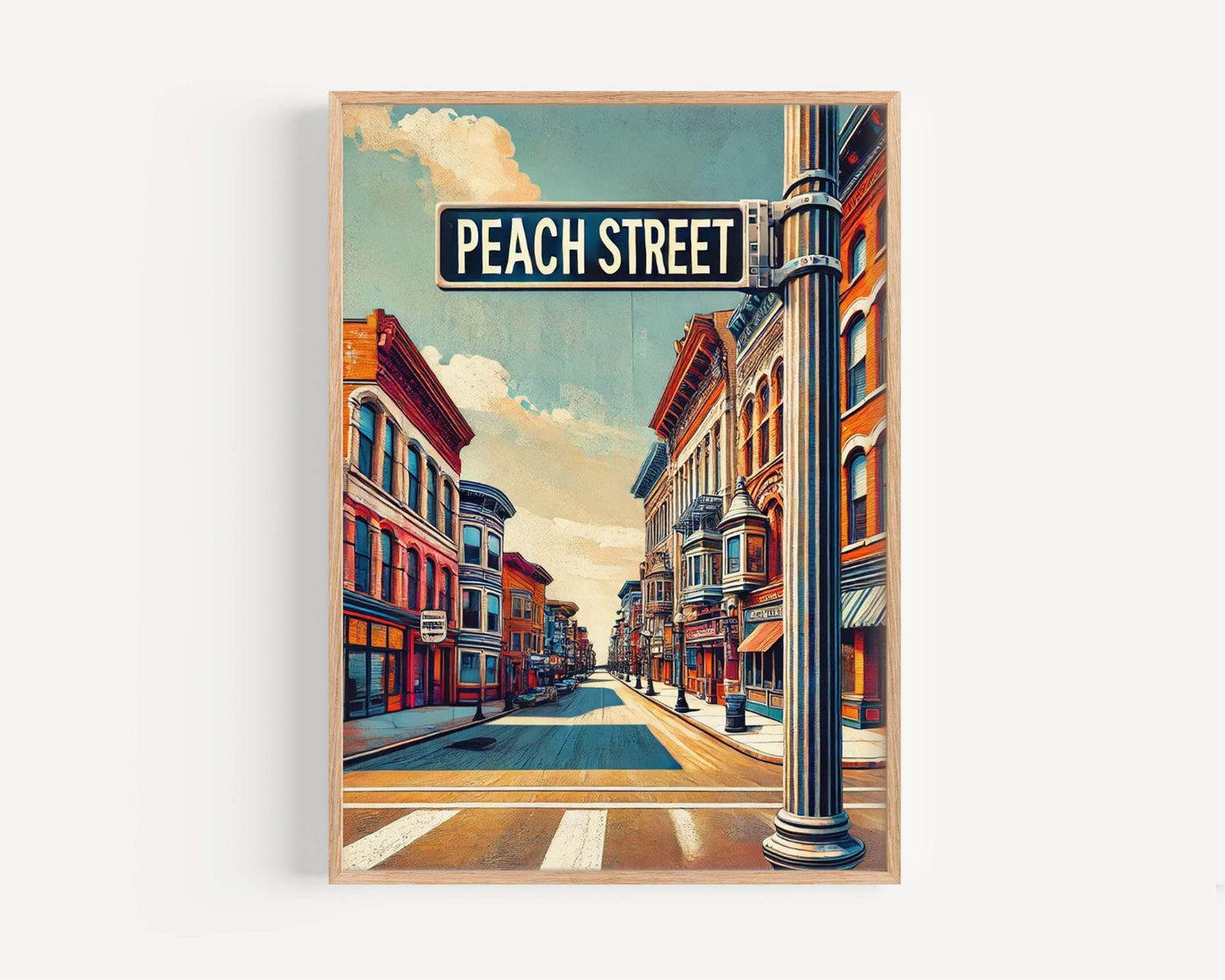 Peach St Print Erie Wall Art, Pennsylvania Travel Poster, Erie Gift, Housewarming Decor, Peach Street Souvenir, Penn Art Print