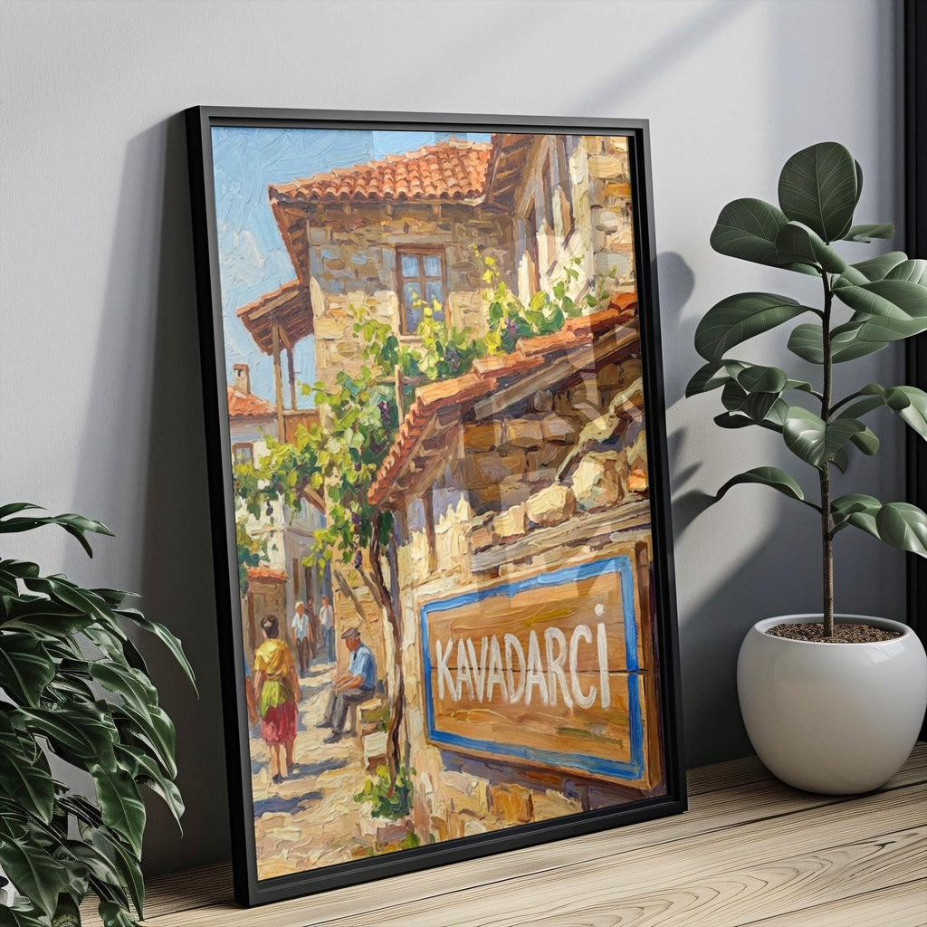Kavadarci Oil Painting Art Print: North Macedonia Street Sign Travel Poster