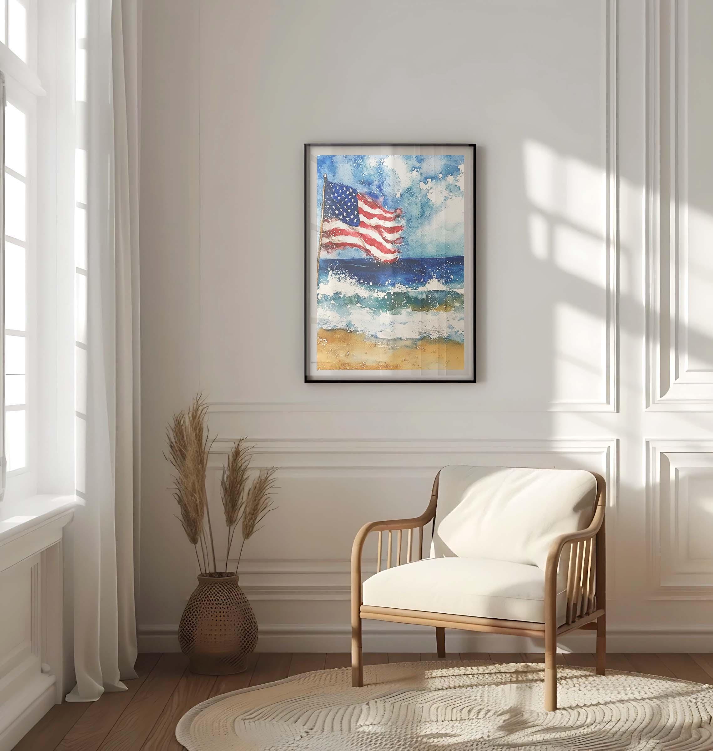 Beach Patriotic Wall Art - United States