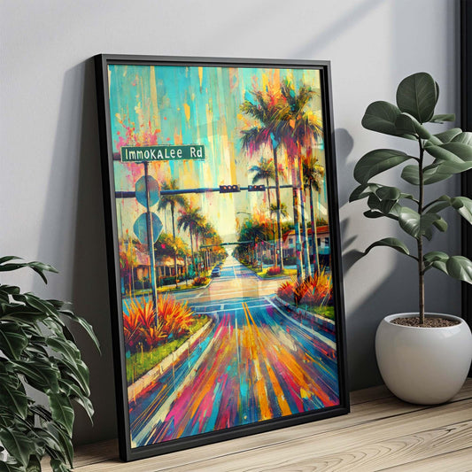 Immokalee Road Print - Florida Art Wall Decor, Naples Travel Poster, Housewarming & Florida Gift, Coastal Home Decoration
