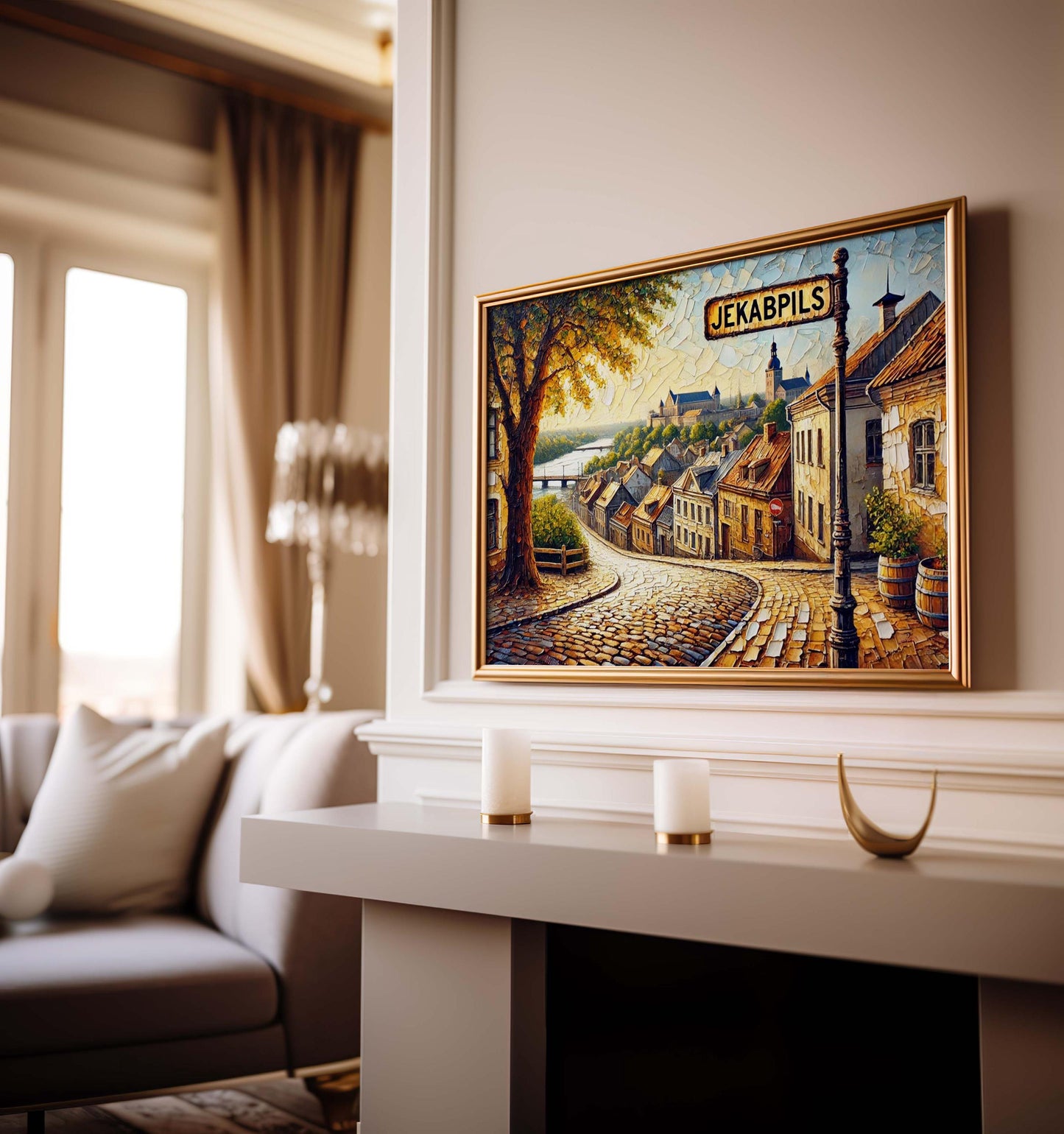 Jekabpils Latvia Art Print: Baltic Heritage Travel Souvenir