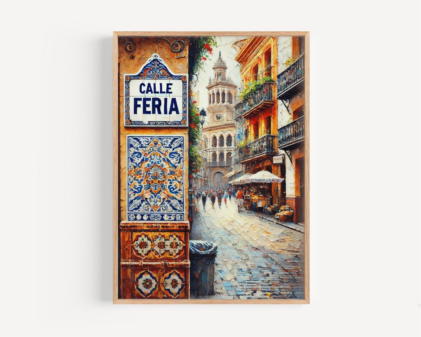 Calle Feria Seville Print: Spain Travel Poster, Andalusian Street Sign Art
