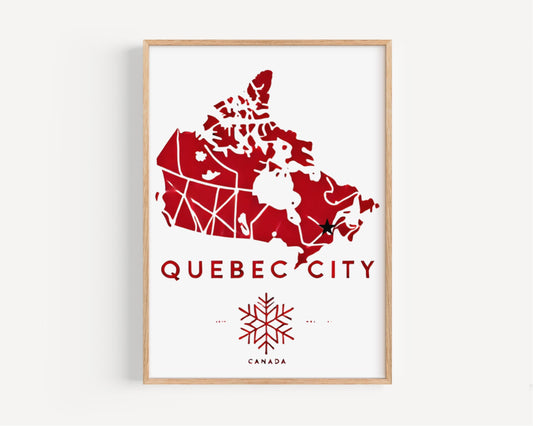 Canada Quebec City Wall Art Print, Travel Home Decor, Canada Gift & Housewarming, College Room Artwork, Unique Canadian Travel Poster
