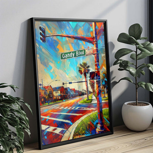 Gandy Blvd Print - Tampa Wall Art, Florida Travel Poster, Coastal Home Decor, Housewarming & Florida Gifts