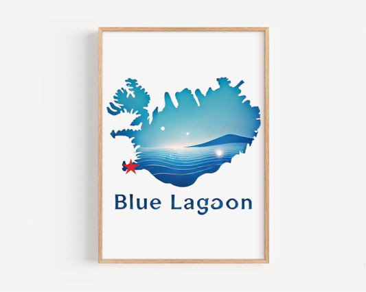 Blue Lagoon Wall Art Print - Iceland Travel Decor, Blue Lagoon Iceland Gift, Housewarming & College Dorm Room Decoration