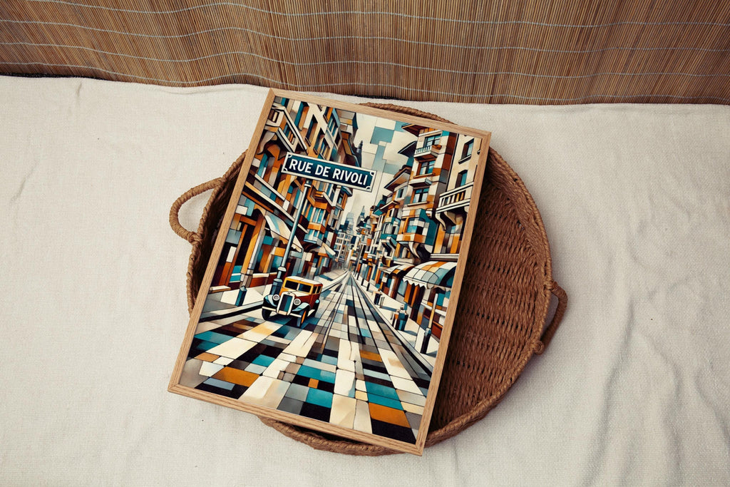 Paris Rue de Rivoli Wall Art - Elegant Travel Print, France Gift, Parisian Home Decor, Travel Poster, Housewarming & France Artwork