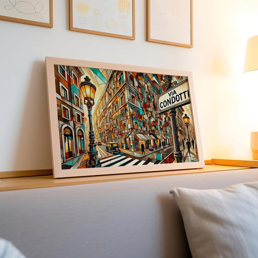 Via Condotti Wall Art Print, Rome Travel Poster, Italy Decor, Roman Souvenir, Housewarming Gift, Italy Travel Art, Rome Cityscape Gift