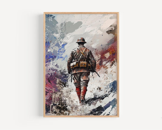 American Troop Art Abstract USA Wall Art Patriotic United States Poster American Independence Home Decor