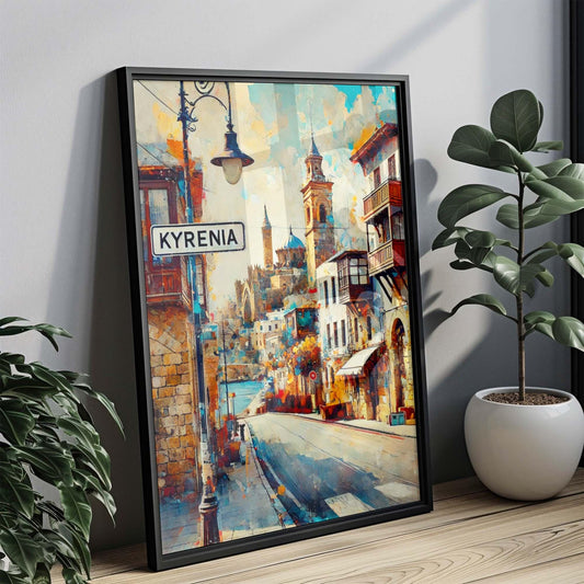Kyrenia Art Print - Cyprus Travel Poster, Kyrenia Wall Art, European City Gift, Housewarming Decor, Beautiful Cyprus Artwork for Home