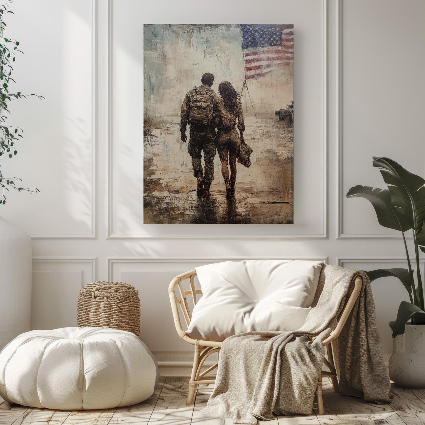American Family Art | Abstract USA Wall Art | Patriotic United States Poster | Independence Day Home Decor Artwork