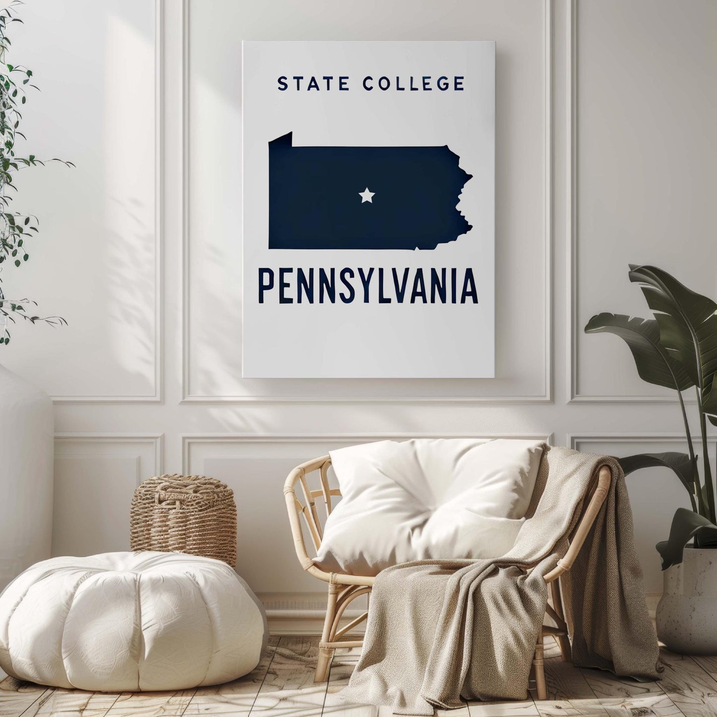 State College Print - Pennsylvania Wall Art, College Town Decor, PA Gift, Travel & Housewarming Present, State College Wall Artwork