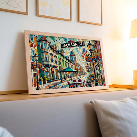 Jackson St Print Cape May Wall Art Travel Poster New Jersey Gift Housewarming Decor NJ Beach Town Map