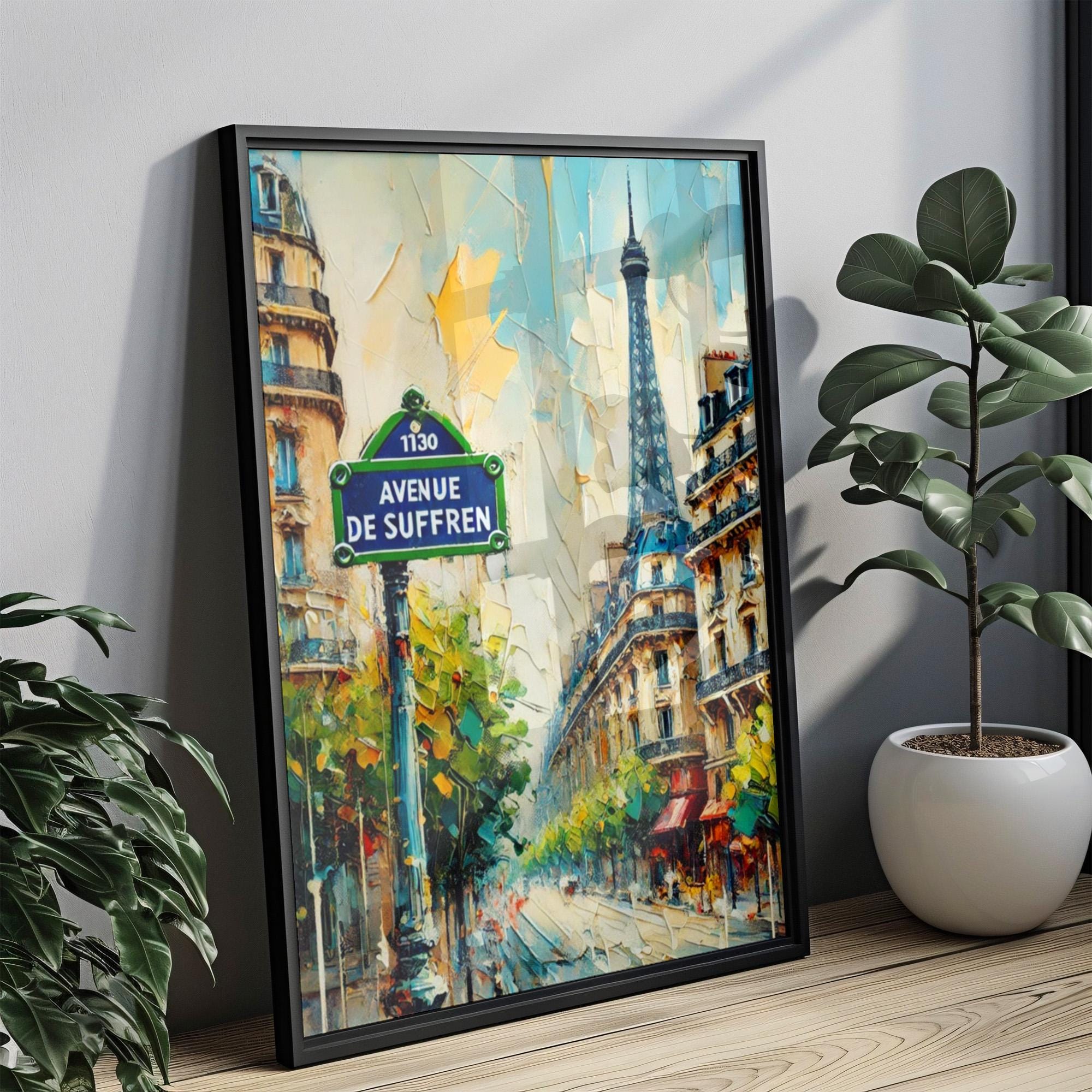 Avenue de Suffren Wall Art Paris Print France City Travel Poster Gift, Travel Souvenir, Parisian Street Sign, Home Decor, Framed or Unframed