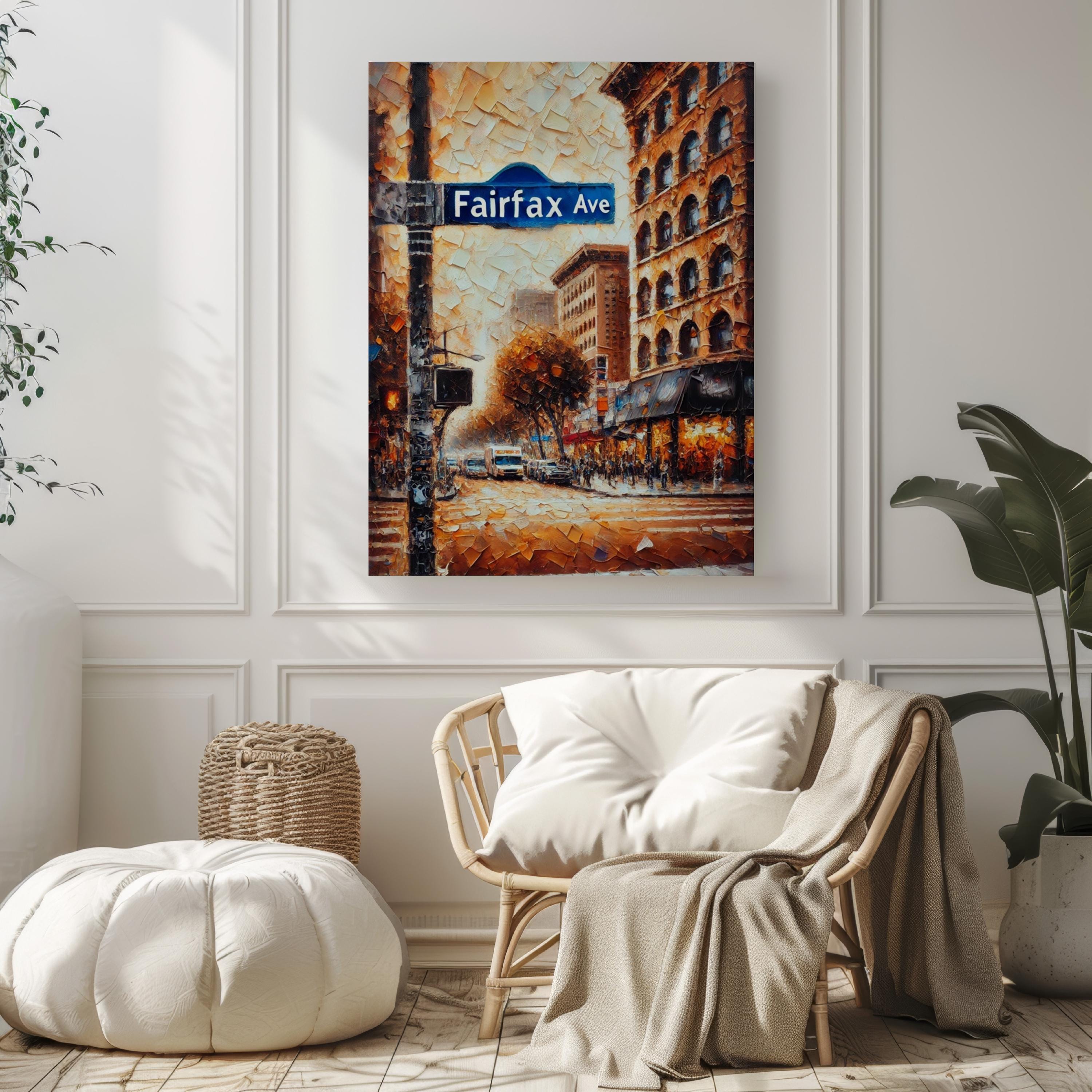 California Fairfax Wall Art Print - Los Angeles Travel Poster, Housewarming Gift & California Artwork for Home Decor