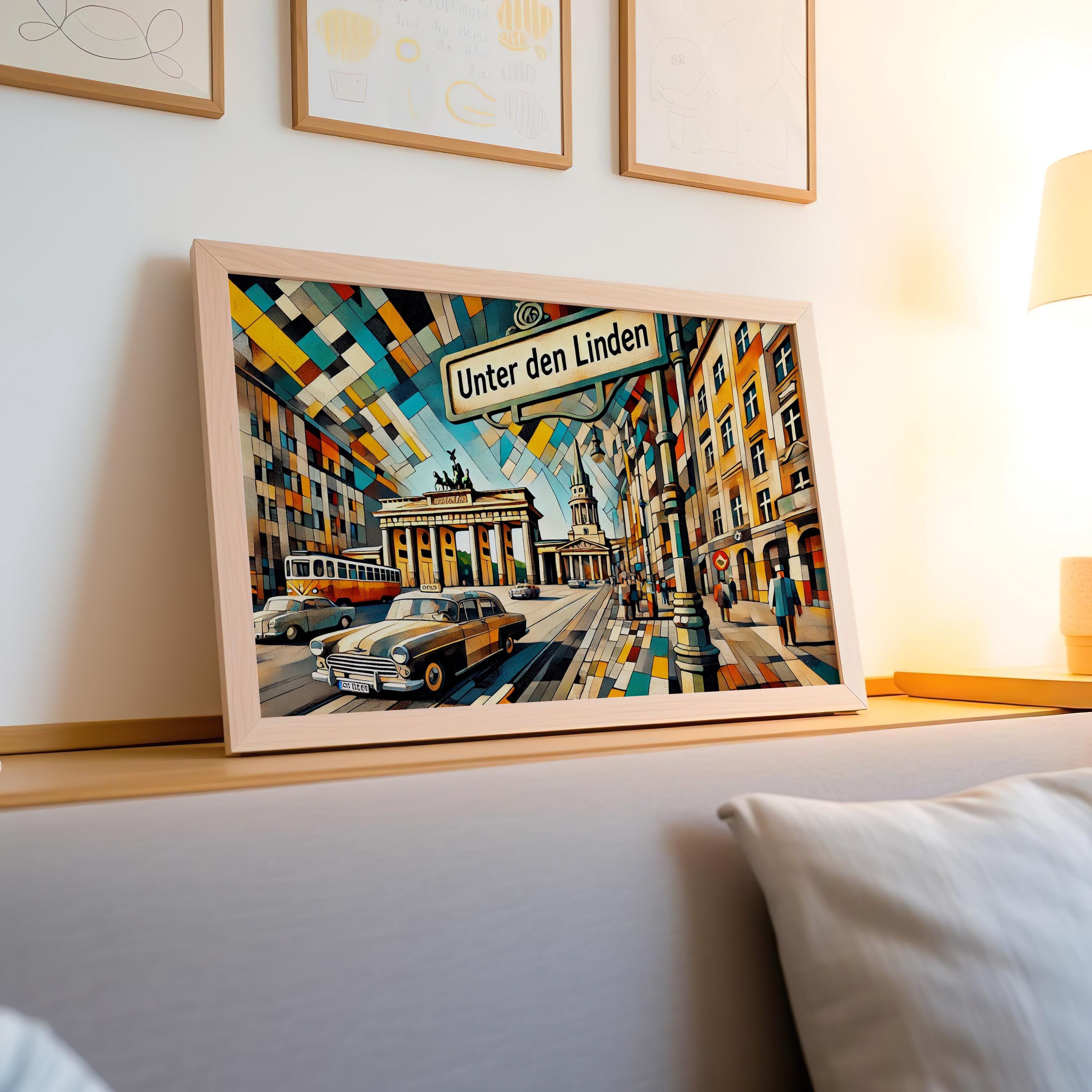 Unter den Linden Wall Art Print - Berlin Travel Poster, Germany Home Decor, Housewarming Gift, Modern Cityscape Illustration