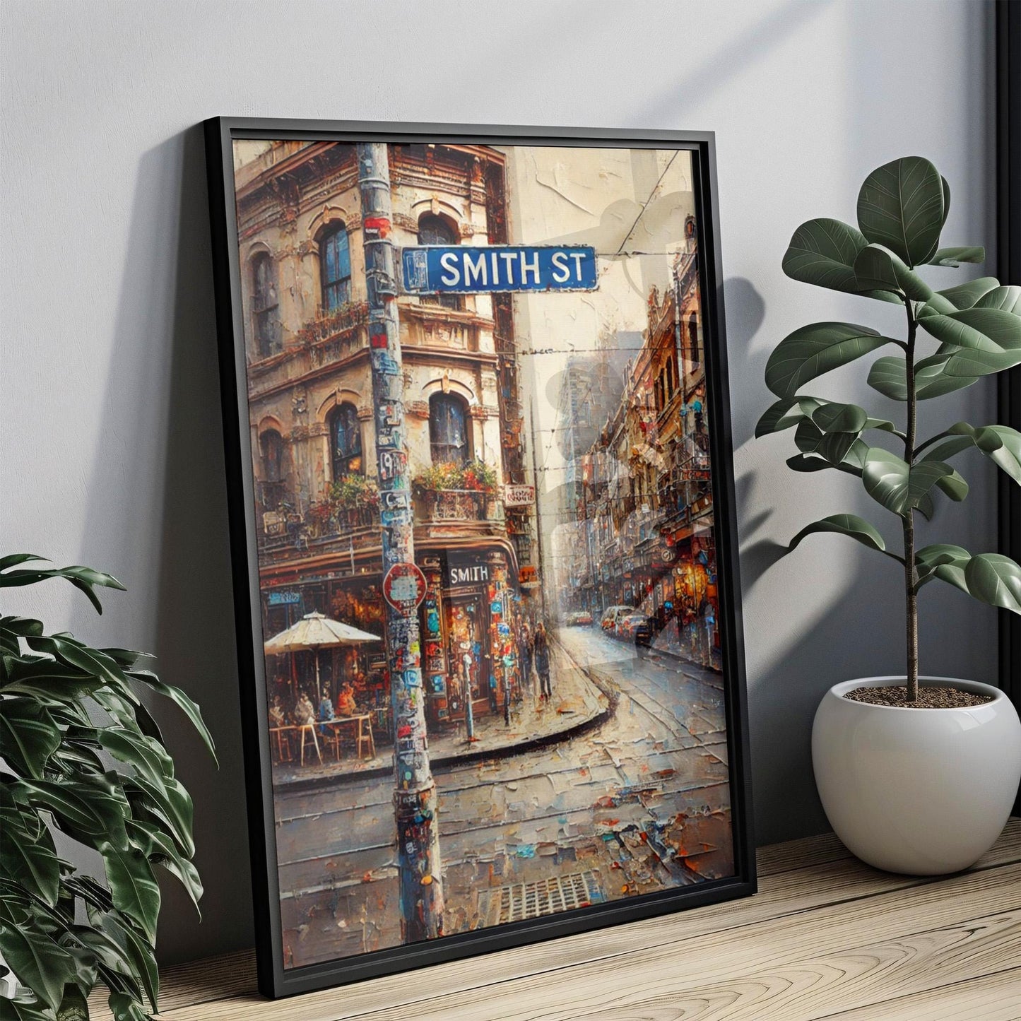 Melbourne Smith St Wall Art Print - Travel Poster, Australian Decor, Housewarming Gift, Stylish Melbourne Cityscape Artwork