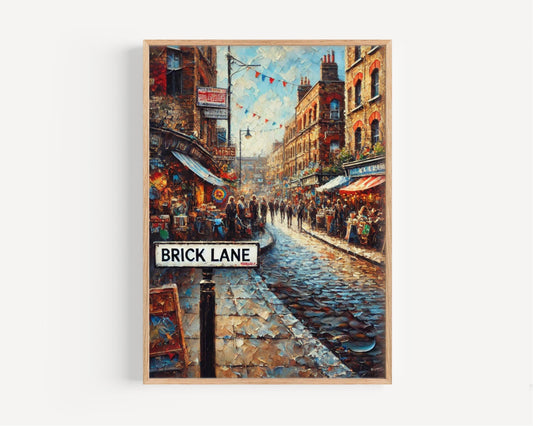 Brick Lane Wall Art London Print | UK Street Culture Travel Poster | Cityscape Gift | Personalized European Decor
