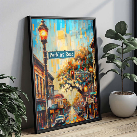 Perkins Road Print - Baton Rouge Wall Art, Louisiana Travel Poster, Housewarming Gift, Unique Baton Rouge Decor, Perkins Road Art Print