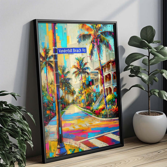 Vanderbilt Beach Rd Wall Art Print, Naples Florida Travel Poster, Beach House Decor, Florida Art, Housewarming Gift, Coastal Wall Decor