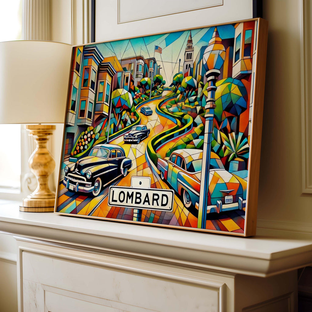 Lombard St Cubist Wall Art - San Francisco, California, USA