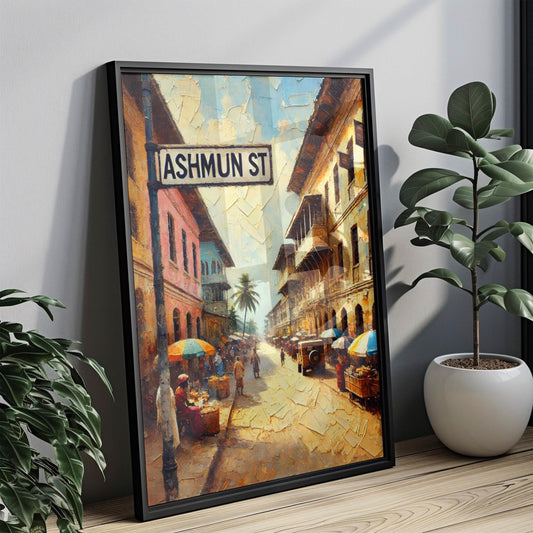 Monrovia Ashmun Street Wall Art, Liberia Travel Poster, Cultural Heritage Decor, Vintage Street Sign Print, African Artwork