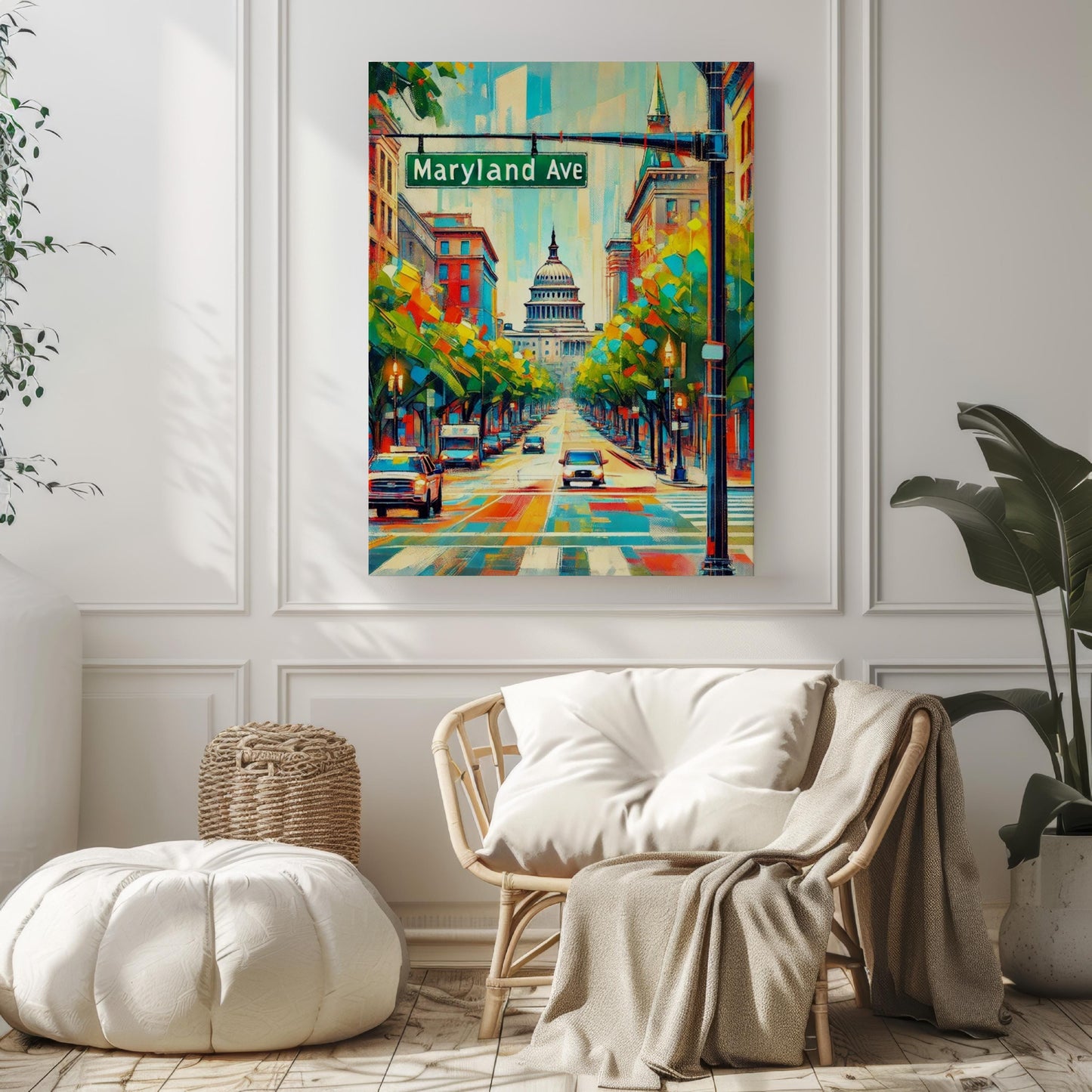 Washington DC Maryland Ave Wall Art Print, Travel Poster, USA Gift, Washington DC Home Decor, Housewarming Present, Maryland Avenue Artwork