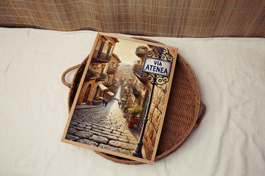 Via Atenea Wall Art Print - Sicily Travel Poster, Italy Art, Italian Souvenir, Housewarming Gift, Sicily Gift, Vintage Italy Decor