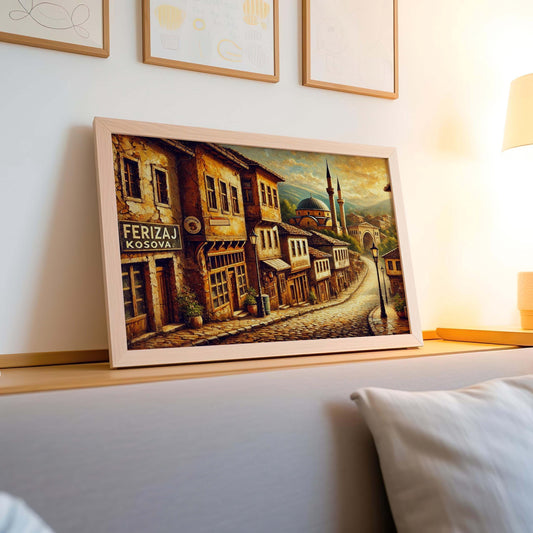 Ferizaj Art Print - LeFerizajka Wall Art Poster, Kosovo City Travel Gift & Housewarming Décor, European Style Home Accent