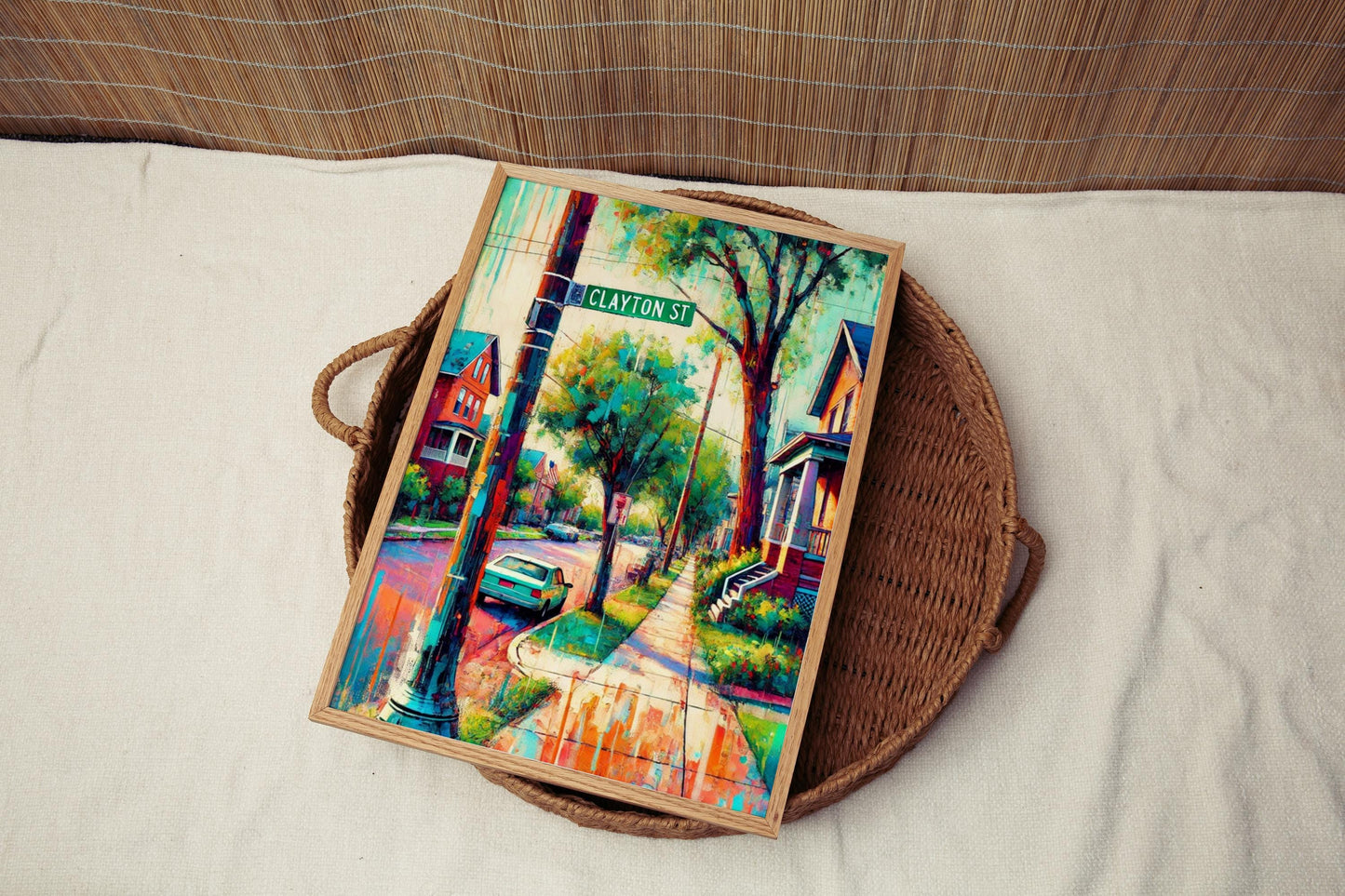 Street Print Clayton St Wall Art - Denver Travel Poster, Colorado Gift, Housewarming Decor, Urban Cityscape, Modern Travel Print