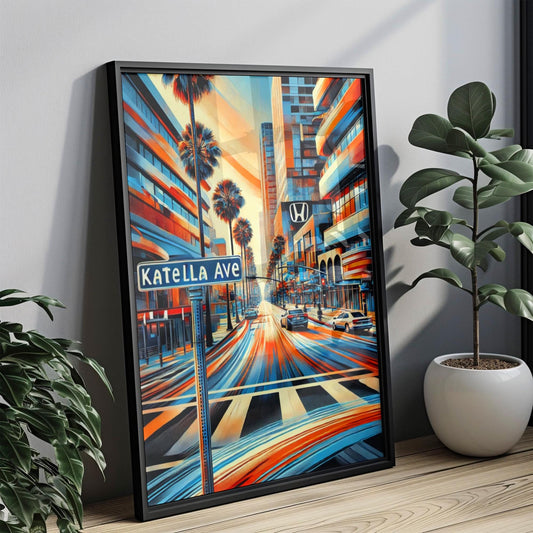 Orange County Katella Ave Wall Art - California Travel Print, Orange County Gift, Vintage Style Travel Poster