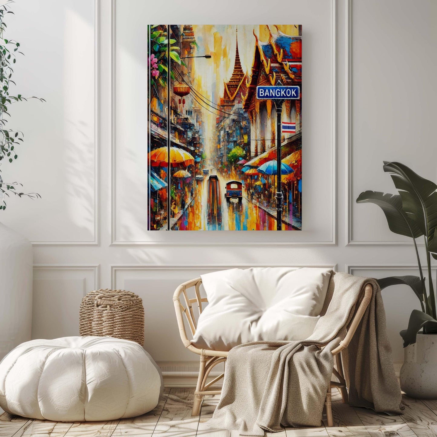Bangkok Print Wall Art - Thailand Travel Poster, Thai Souvenir, Housewarming Gift, Modern Bangkok Cityscape Decor