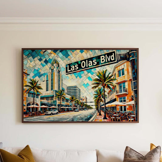 Las Olas Boulevard Wall Art - Fort Lauderdale Print, Florida Travel Poster, Housewarming Gift, FL Coastal Decor