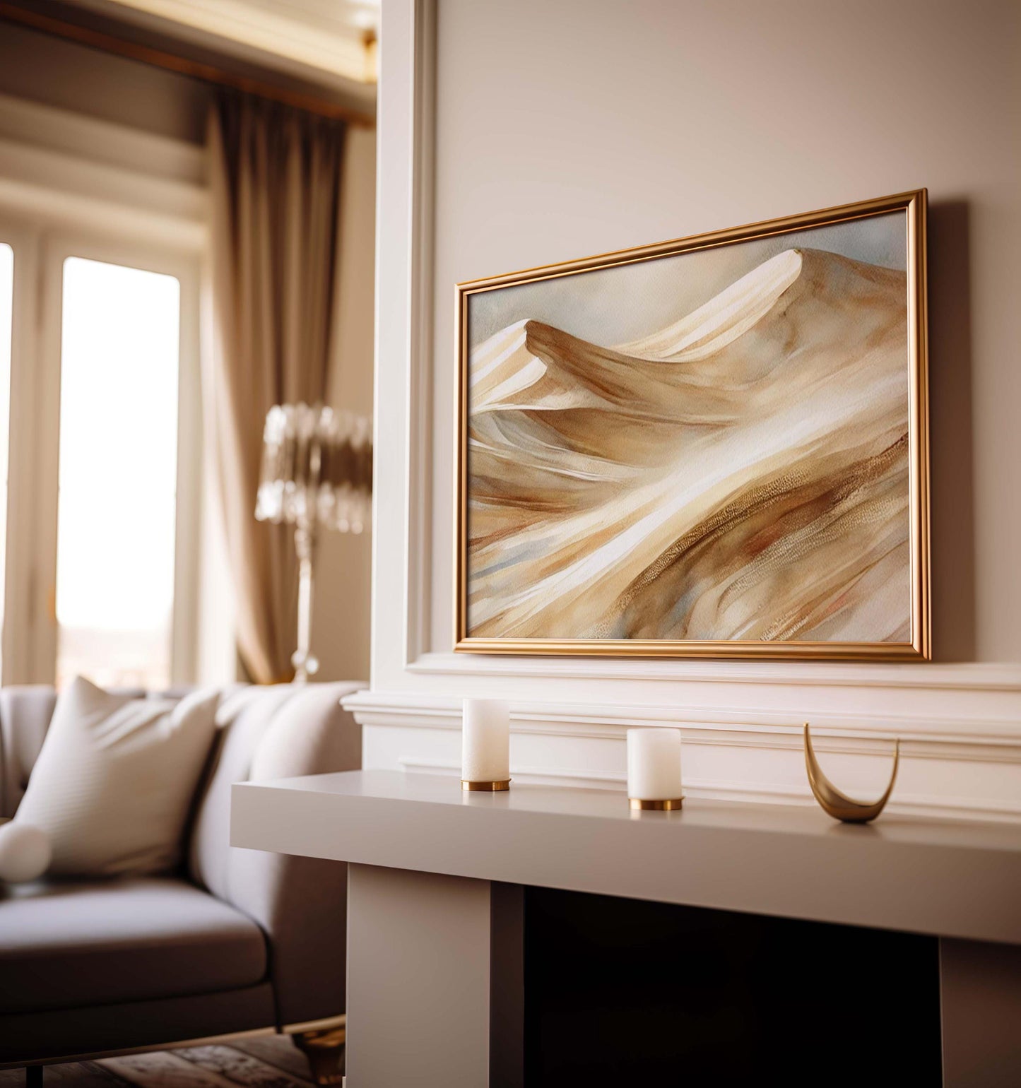 Nature Gift Dunes Wall Art Print – Sand Desert Decor for New Housewarming & Family Room, Minimalist Nature Art