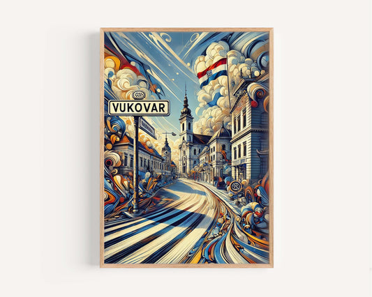 Vukovar Art Print - Croatian City Travel Poster, European Wall Art, Housewarming Gift, Vukovar Croatia Home Decor