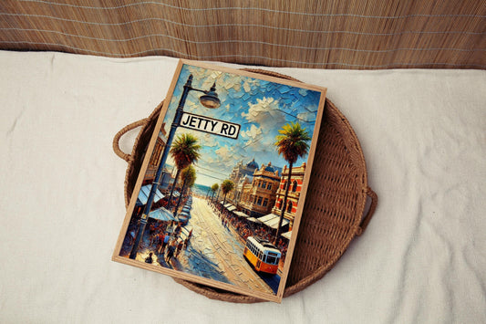 Glenelg Wall Art Jetty Rd Print Travel Poster Adelaide Decor Housewarming Gift Vintage Style Travel Print